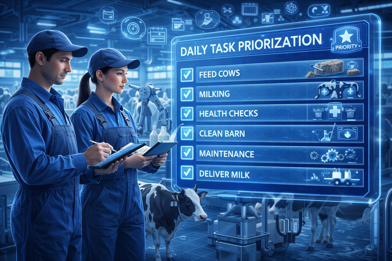 Farm staff daily tasks dashboard